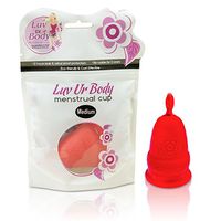 Luv Ur Body Menstrual Cup – Eco Friendly, Soft, Flexible, Firm and Hypoallergenic FDA Approved Medical-Grade Silicone – Prevent Shafting Rashes Reduce Menstrual Cramps (Medium - Red)