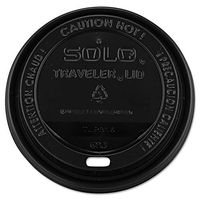 Dart TLB316-0004 Traveler Drink-Thru Lids, 10-24oz Cups, Black, 100/sleeve, 10 Sleeves/carton