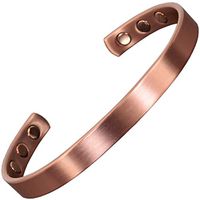 Holistic Magnets® Large Magnetic Bracelet Mens Womens Copper Bracelet for Arthritis Pain Relief Natural Magnetic Therapy Solid Copper Cuff (CF)-Classic (L: Wrist 7.5-8.5 inch)