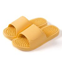 Acupressure Massage Slipper for Women Mens, Bathroom Shower Slippers Sandals Open Toe Flip Flops Non-Slip Fitness Foot Massager Sandal Casual,Yellow,36/37EU