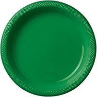Bulk Round Plastic Plates | 50ct (7 inch, Festive Green)