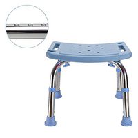Old Man Shower Chair,Fashion Plastic Stool,Pregnant Woman Bathroom Stool,Home Change Shoes Stool,4-Speed Adjustable Height, Load Bearing 136KG,for Elderly, Handicapped,Blue