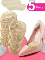 Heel Cushion Inserts (5 Pairs: 10 Pieces) - Shoe Inserts –heel pads- Metatarsal Pads for Women- High Heel Inserts for Women –shoes too big - Ball of Foot Cushions for Pain Relief from Neuroma, Bunions
