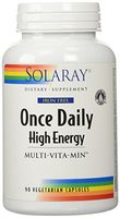 Solaray Once Daily High Energy Multivitamin, No Iron | Complete Multi w/ Whole Food and Herb Base | Non-GMO | 90 VegCaps
