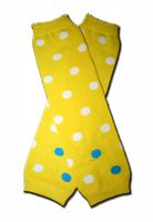 YELLOW WITH WHITE POLKADOTS Baby Leggings/Leggies/Leg Warmers for Cloth Diapers - GIRLS OR BOYS & ONE SIZE by "BubuBibi"