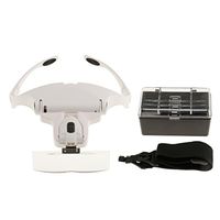 MagiDeal 5 Lens Headband Double LED Lamp Head Light Jeweler Watch Repair Precise Work Handset Magnifier Magnifying Glass Loupe