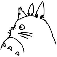 SoCool - Totoro and Friend Profile - Vinyl - 5.9" tall (color: BLACK) decal laptop tablet skateboard car windows stickers