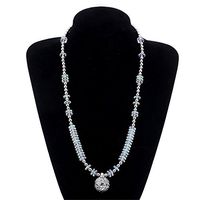 Lava Stone Yoga Healing Necklace Aromatherapy Diffuser Hollow Cage Locket Pearl Beads Strand for Essential Oils
