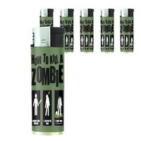 Butane Refillable Electronic Lighter Set of 5 Pieces the 2nd Zombie Design-008