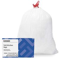 Amazon Brand - Solimo Tall Kitchen Drawstring Trash Bags, Clean Fresh Scent, 13 Gallon, 45 Count
