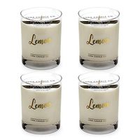 LUNA CANDLE CO. Lemon Scented Jar Candle, 11oz. Glass, Soy Wax, Up to 110 Hours of Burn Time, Aromatherapy, Sugary Sweet Scent, Handcrafted in The USA (4 Pack)