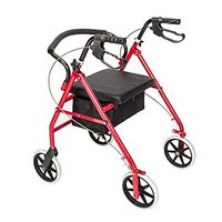 Transport Rollator Mobility Lightweight Walker Folding Aluminum Rollator Walker Steerable Knee Walker for Seniors And Those Needing Assistance Walking,Red