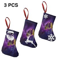 Christmas Stockings Decoration Purple Galaxy Cat Cool for Funny Xmas Party