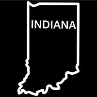 Indiana State Outline Decal Sticker (White), Decal Sticker Vinyl Car Home Truck Window Laptop