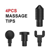 Massage Gun Heads, Muscle Massage Gun Head Tips Include 4 Massage Heads Ball Head Flat Head Bullet Head Spinal Head - Type 3