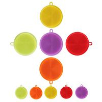 5 Pcs Fruit Vegetable Cleaner Kitchen Sponges, Food-Grade Silicone Dishwashing Scrubber Multi-purpose Cleaning Brushes for Washing Glass Pot Pan Bowl