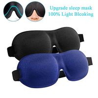 Sleep Mask, 2 Pack Upgraded 100% Blackout Sleeping Mask, Super Soft & Comfortable Adjustable 3D Contoured Sleep Eye Mask for Travel, Shift Work, Naps – Best Night Blindfold Eyeshade for Men Women