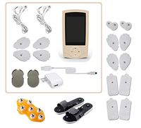 TENS Unit Pain Relief Body Massager 16 Modes Rechargeable Mini Muscle Stimulator Electronic Pulse Massager Beige Extra Replacement Pads Massage Shoes Palm Massager