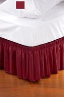 Hdetails Bed Skirts/Elastic Ruffles - Bedding - Burgundy - Twin - 39x75 or Full - 54x78