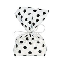 Fun Express - Black Polka Dot Cello Bags (dz) for Wedding - Party Supplies - Bags - Cellophane Bags - Wedding - 12 Pieces