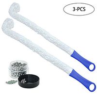 Decanter Cleaning Brush + Decanter Cleaning Beads, Set of 2 Flexible Bottle Scourer and Pcs of 300 Premium Reusable Cleaning Balls to Remove Dirt, Stains, Residues and Deposits