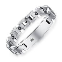 FCZDQ Cystal Magnetic Therapy Health Bracelet Stainless Steel Couple Bangle Bracelet for Mens