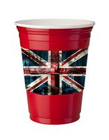 4 Pack of Vinyl Decal Stickers for Disposable Cups/Vintage British Flag UK