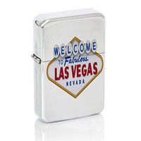 Angel Indigo Fabulous Las Vegas Windproof Flip Top Silver Lighter
