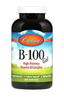 Carlson - B-100 Gels, High-Potency Vitamin B Complex, Energy Production, Cellular Support & Optimal Wellness, 200 Softgels