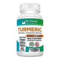 Dr. Olivia Naturals Organic Turmeric Curcumin Complex with Ginger and Boswellia -120 Capsules