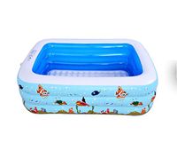 ZMM® Inflatable Bathtub,   Child Swimming Pool Three Rings Rectangle Inflatable Baby Swimming Pool Household Paddling Pool Thick Sea Fish 3 Ring 155×108×52cm Suit.