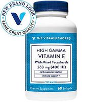 E400 High Gamma 400IU Softgel – Antioxidant That Supports Cardiovascular, Immune Eye Health – Naturally Sourced High Bioavailable Vitamin E (As Mixed Tocopherols) (60 Softgels) by The Vitamin Shoppe