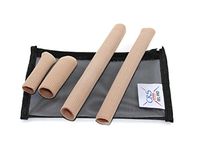 CRS Cross Toe & Finger Protector Tubes - Multiple Size Set in Bag. Fabric Sleeve with Silicone Gel Lining Pain Relief from blisters, Corns, calluses & hammertoe. Protect, Separate & Cover Tips