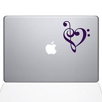 The Decal Guru 1947-MAC-15P-LAV Music Heart Decal Vinyl Sticker, 15" MacBook Pro (2015 & Older), Lavender