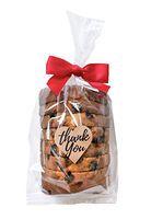 Bread Loaf Bags Cello Type, 5 Party Favor Bag with 5 Twist Ties Bows and 5 Thank You Stickers You can use Them as a Goodie Bag, Gift Bags, Bagels (5x3x15)