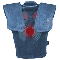 Massage Vibration Wrap with Subtle Heat | Adjustable Intensity, Soft Fabric | Heated Shoulder Massage, Relieves Neck, Upper Back, Shoulder Tension | Blue