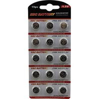 15 Pack LR44 AG13 Battery - EBC Premium Alkaline 1.5 Volt Non Rechargeable Round Button Cell Batteries for Watches Clocks Remotes Games Controllers Toys & Electronic Devices