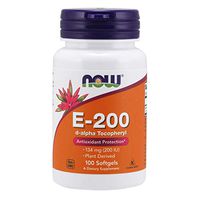 NOW Supplements, Vitamin E-200 IU, D-Alpha Tocopheryl, Antioxidant Protection*, 100 Softgels
