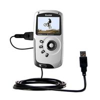 Gomadic Classic Straight USB Cable for The Kodak PlaySport Pocket Video Camera with Power Hot Sync and Charge Capabilities - Uses TipExchange Technology