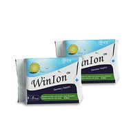 Winalite Winion 2 Packs Day Use Sanitary Napkin with Wide Soft Wings | Negative Ion Strips Embedded | Ultra Thin | for Regular Flow | Contain 8 Pads in 1 Pack (Total 16 Pads) | 24.5 cm Long