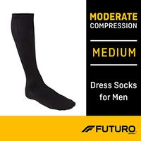 Futuro Dress Socks for Men, Moderate Compression, Medium, Black