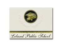 Signature Announcements Leland Public School (Leland, MI) Graduation Announcements, Presidential style, Basic package of 25 Cap & Diploma Seal. Black & Gold.