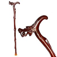 Walking stick Carved Wood with Wooden Handle Lightweight Cane for Balance, Mobility Aid 95cm Fauay