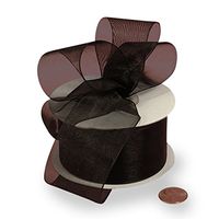 2 1/2" X 25 Yards Black Shimmer Sheer Organza Ribbon