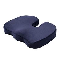 HighlifeS_Gel Enhanced Seat Cushion, Non-Slip Orthopedic Gel & Memory Foam Coccyx Cushion for Office Chair, Wheelchair, Car, Floor Pad (Navy)