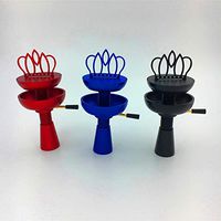 Crown Head Bowl Charcoal Holder Burner for Shisha Hookhas Chicha Narguile Accessories Carbon Fittings Separator Pan Hood (Red)