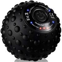SUVIUS Vibrating Electric Ball Rechargeable Foam Roller - 4 Intensity Levels for Firm Battery-Powered Deep Tissue Recovery, Training, Massage - Therapeutic Back and Muscle Massage Roller (Black)