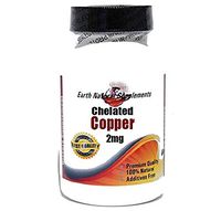 Chelated Copper 2mg * 200 Caps 100% Natural - by EarhNaturalSupplements