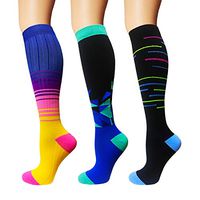 3/5 Pairs Compression Socks Women & Men - Best Medical,Nursing,Hiking,Travel & Flight Socks-Running & Fitness