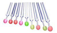Radical Sacred Solfeggio 9Pc Tuning forks with Colored Rubber Balls Activator Pouch - Blessings Miracles Awakening Liberation